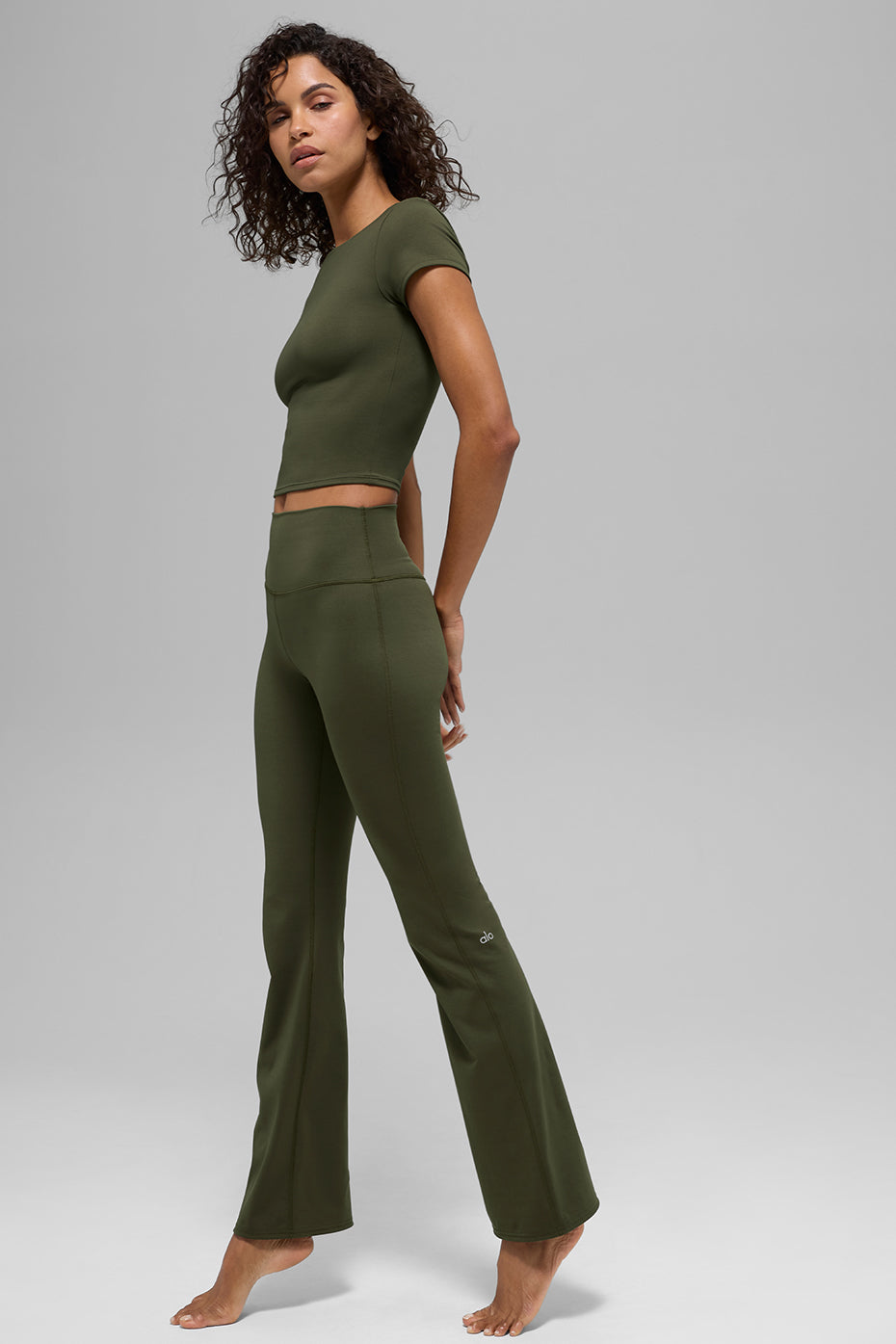 ALO Softsculpt High-Waist Bootcut Legging (Regular) - Green Olive--4
