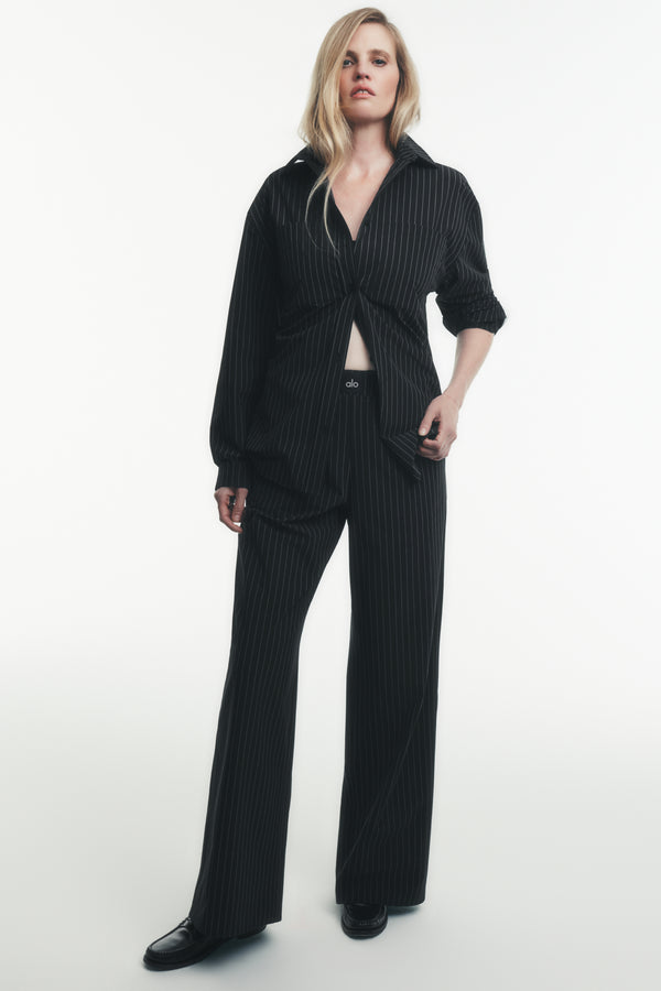 Pinstripe Daylight Boxer Pant (Regular) - Black/Titanium