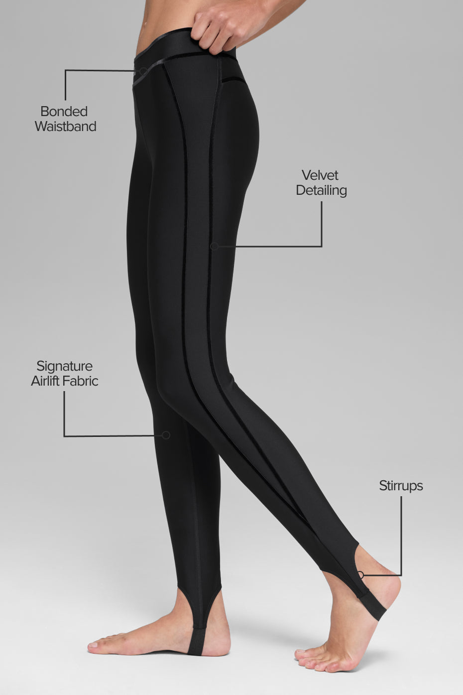 Airlift High-Waist Love Language Stirrup Legging - Black--1
