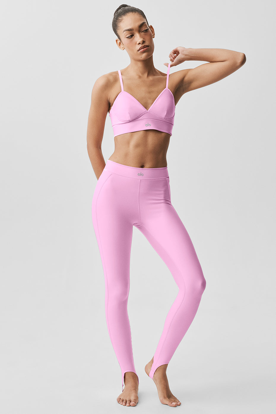 Airlift High-Waist Love Language Stirrup Legging - Candy Heart Pink--0