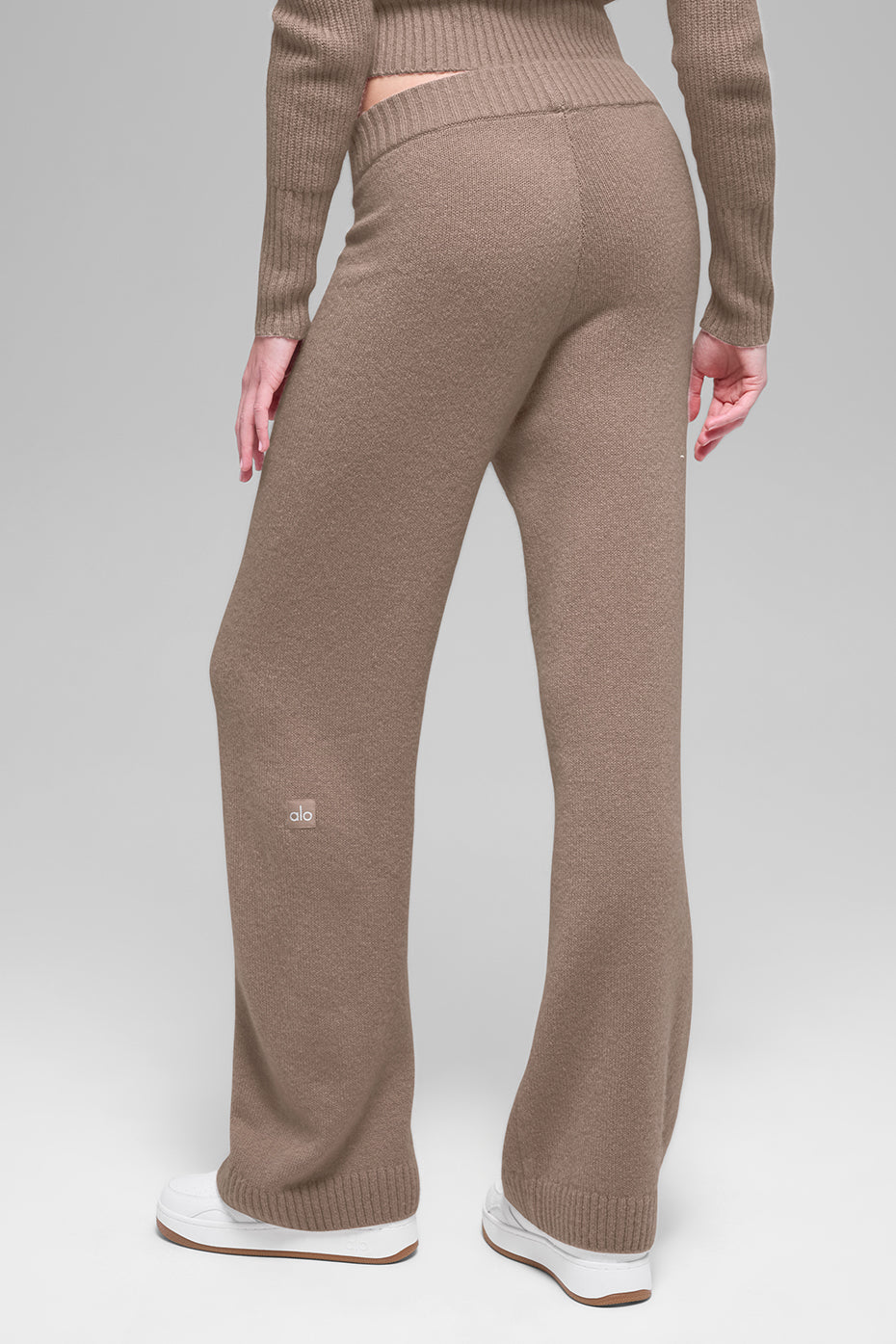 Wool Cashmere High-Waist New Class Wide Leg Pant - Chai Latte--1