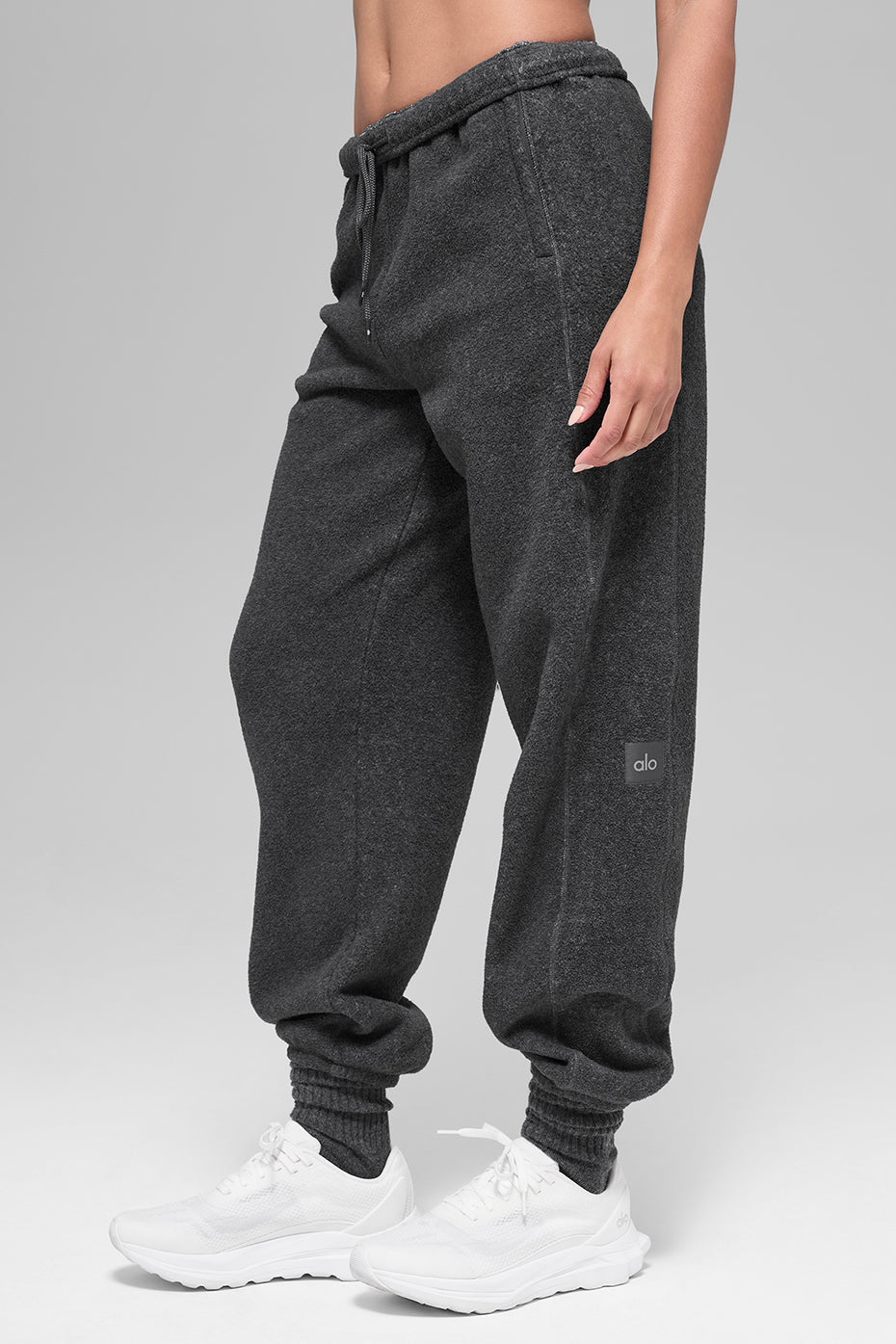 Polar Fleece High-Waist Retreat Jogger - Dark Heather Grey--3