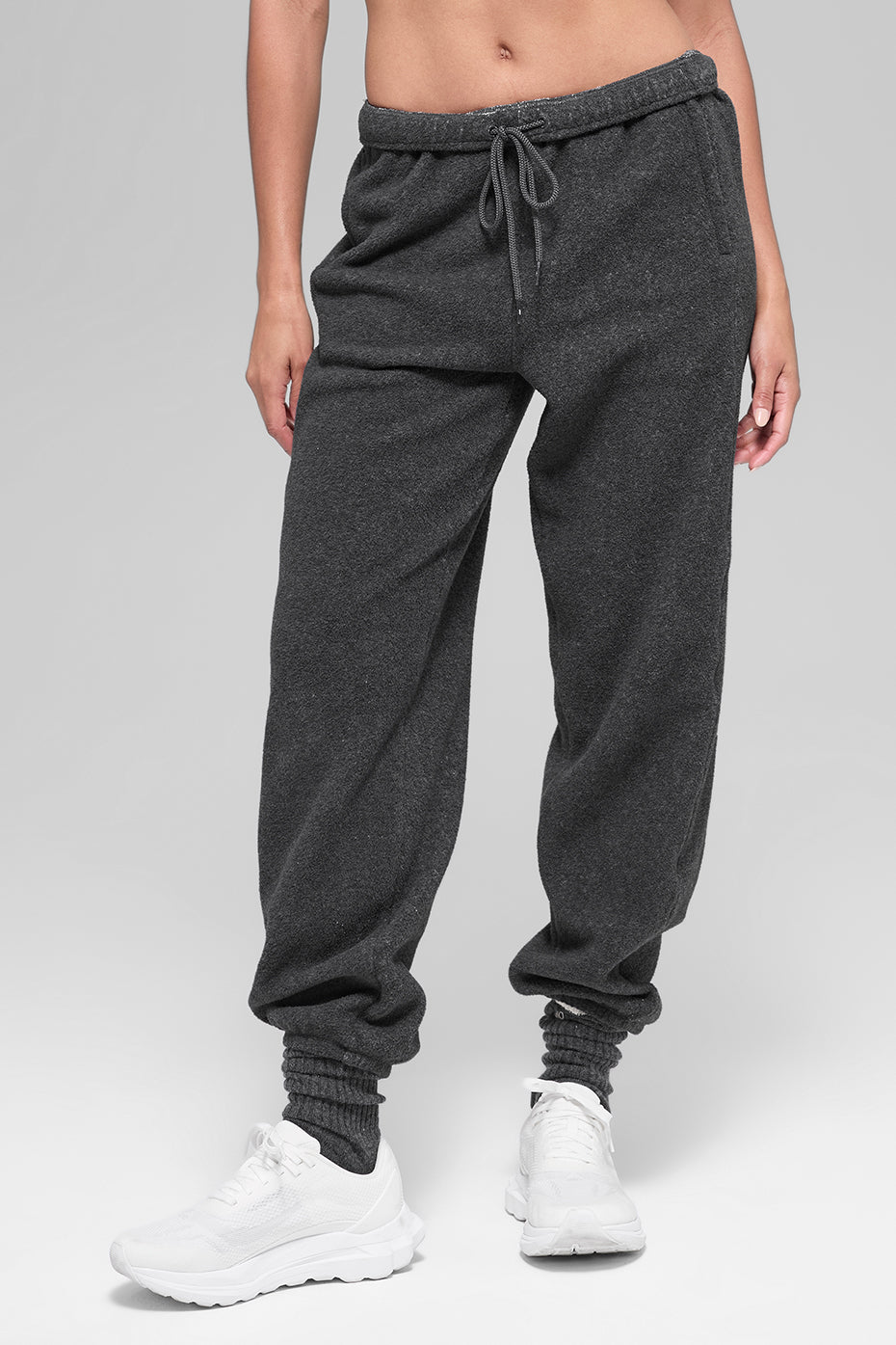 Polar Fleece High-Waist Retreat Jogger - Dark Heather Grey--0