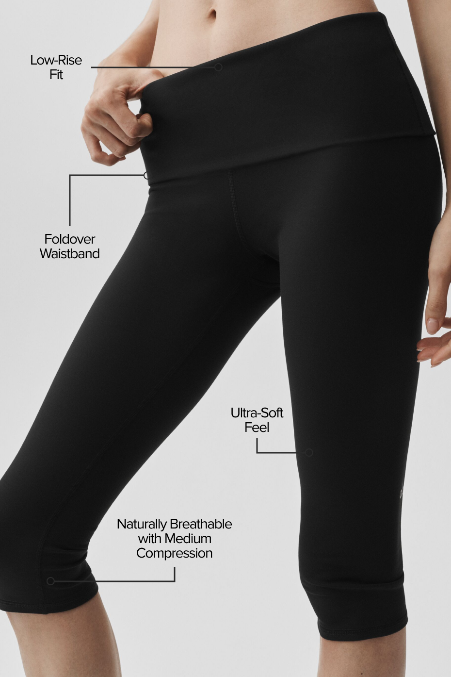ALO Softsculpt Low-Rise Foldover Capri - Black--1