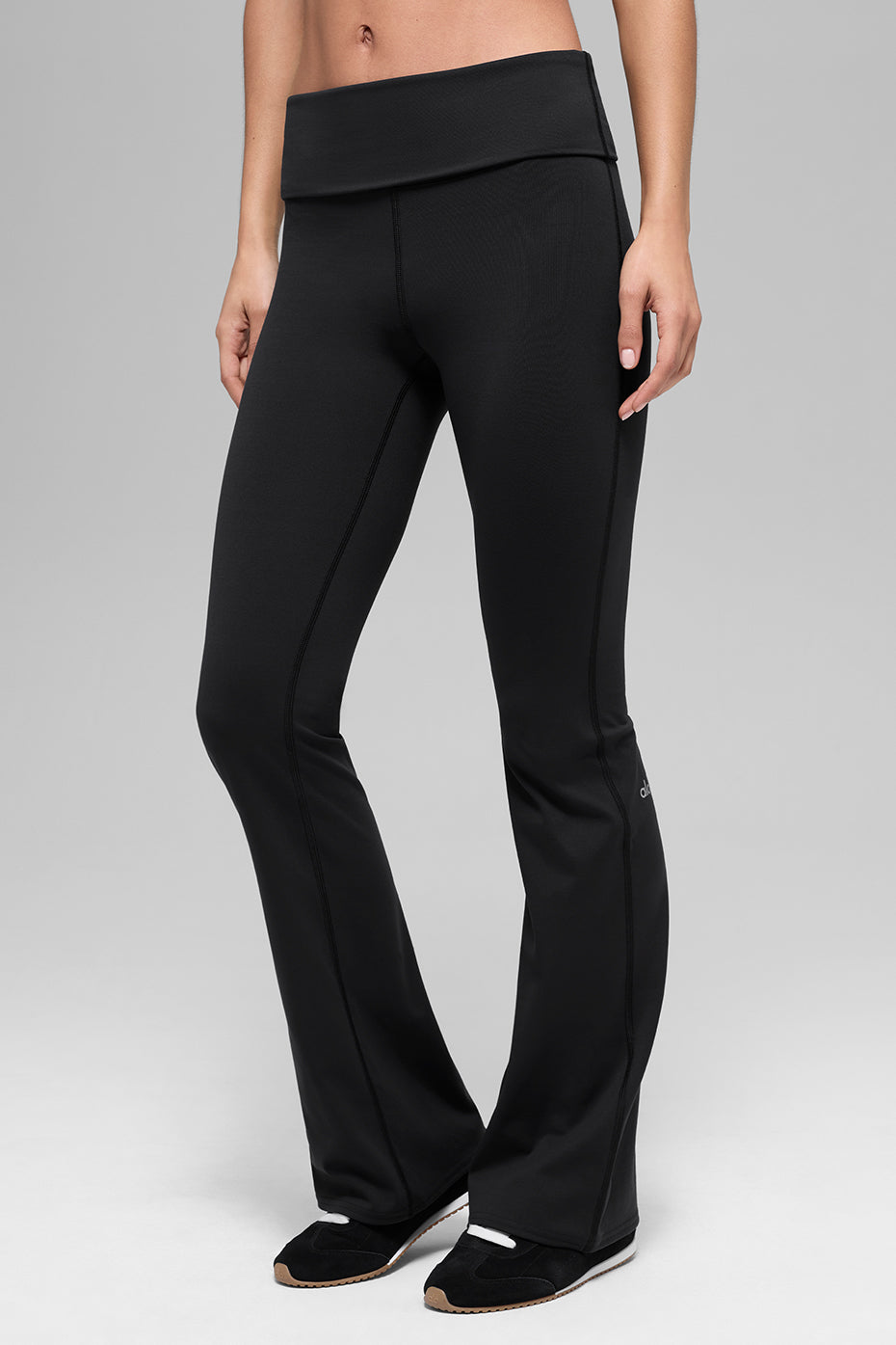 ALO Softsculpt Foldover Flare Legging (Regular) - Black--3