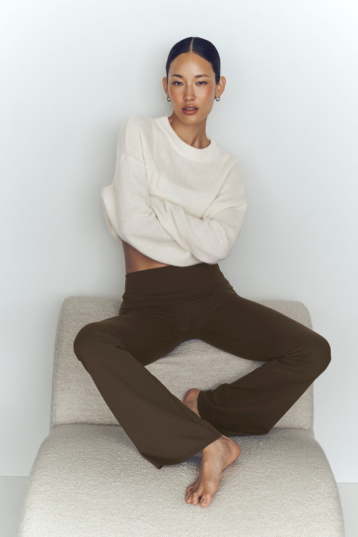 ALO Softsculpt Foldover Flare Legging (Regular) - Espresso--0