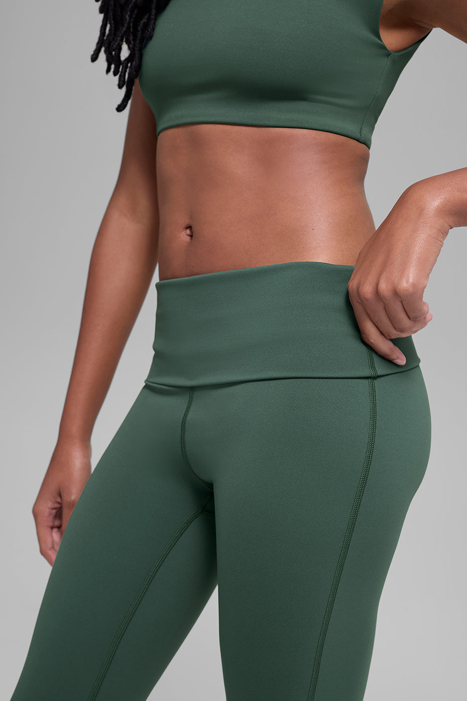 ALO Softsculpt Foldover Flare Legging (Regular) - Clover Green--1