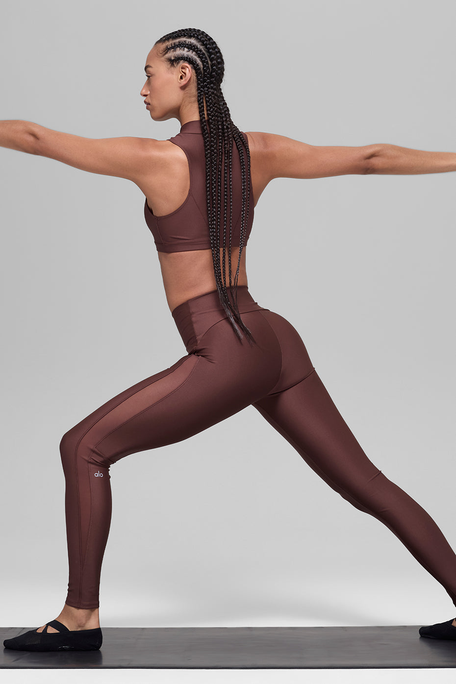 Airlift High-Waist Mesh Infatuation Legging - Brownstone--4