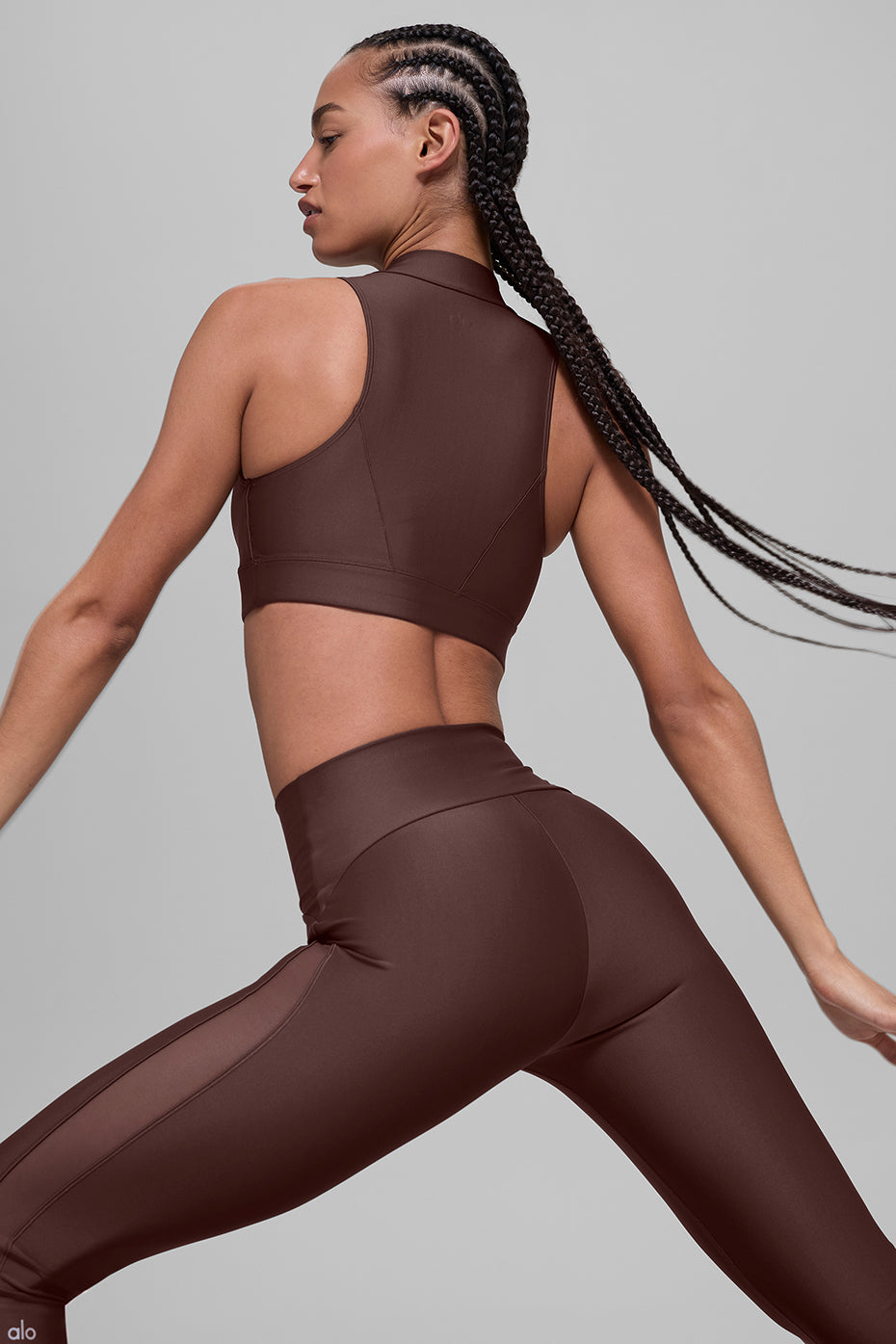 Airlift High-Waist Mesh Infatuation Legging - Brownstone--3