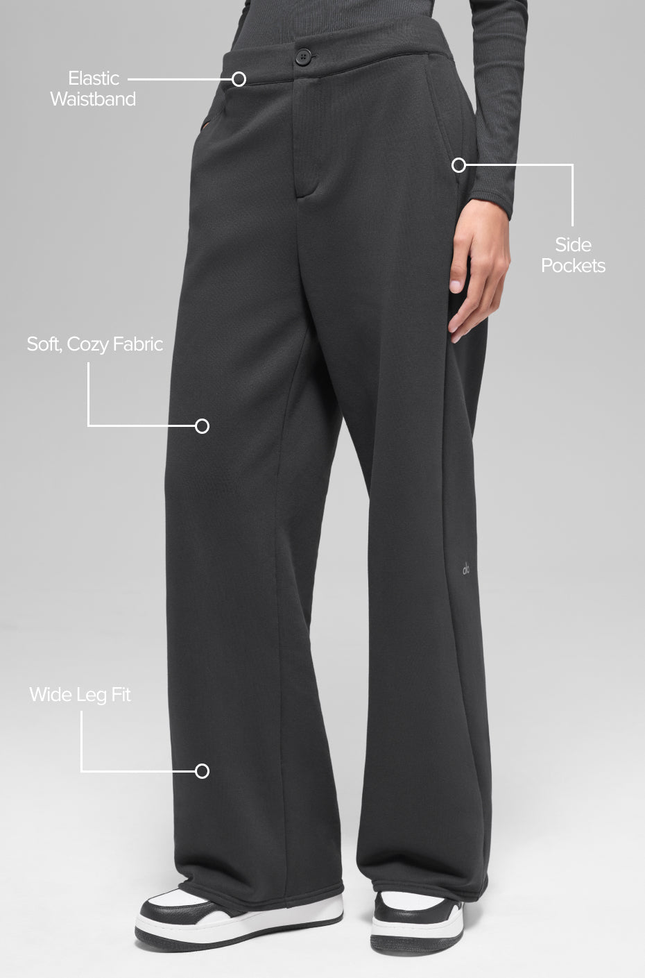High-Waist Sweatpant Trouser - Anthracite--1