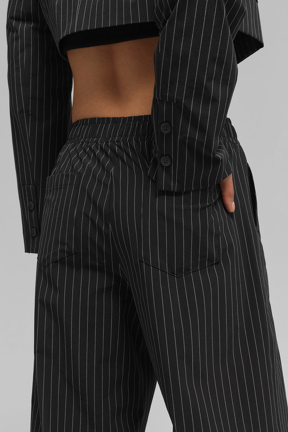 Pinstripe Daylight Boxer Pant (Long) - Black/Titanium--3
