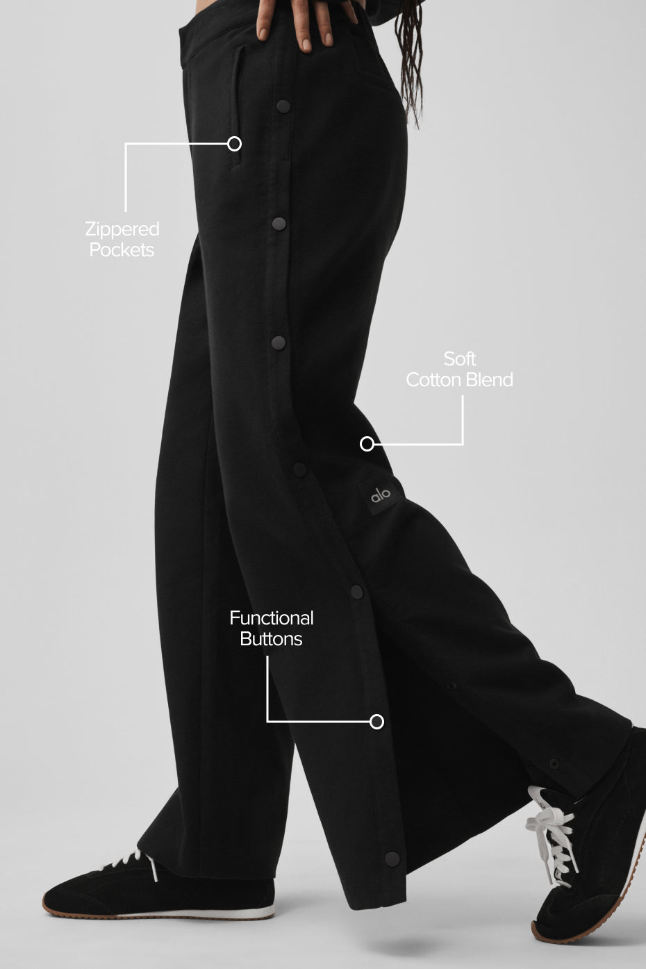 Mid-Rise Cosmopolitan Snap Pant - Black--1