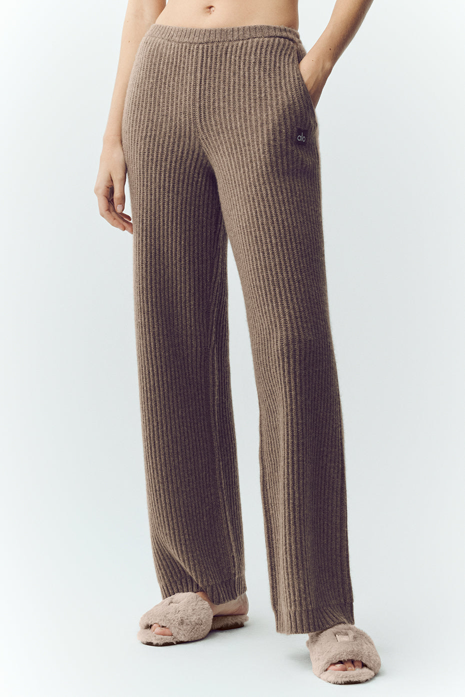 Cashmere High-Waist Northstar Straight Leg Pant - Alpine Cocoa Heather--0