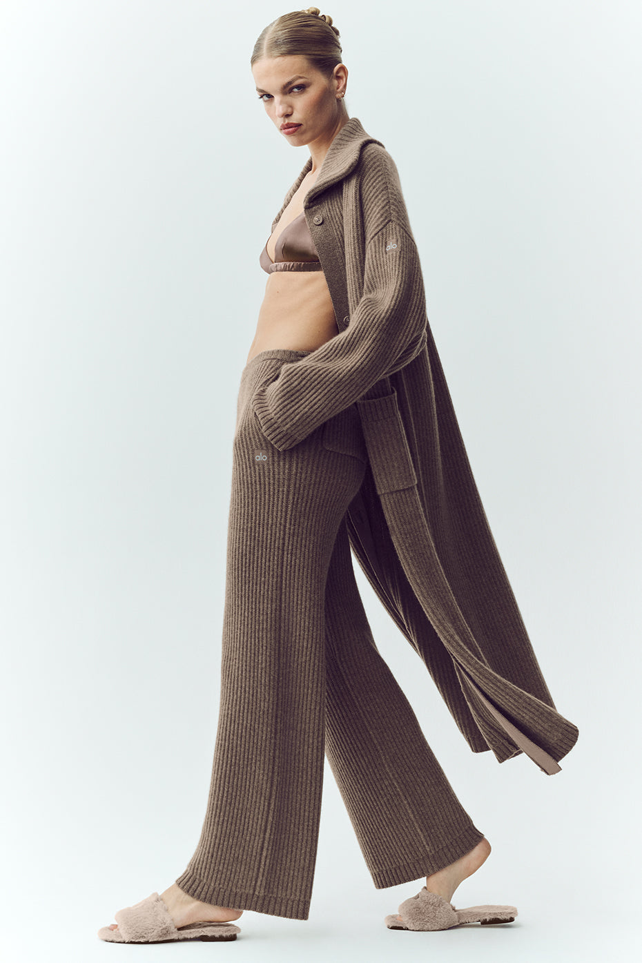 Cashmere High-Waist Northstar Straight Leg Pant - Alpine Cocoa Heather--4