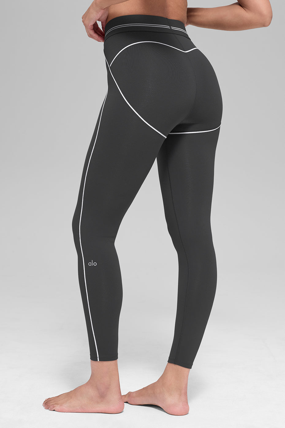 Airbrush High-Waist 7/8 Heart Throb Legging - Anthracite/White--2
