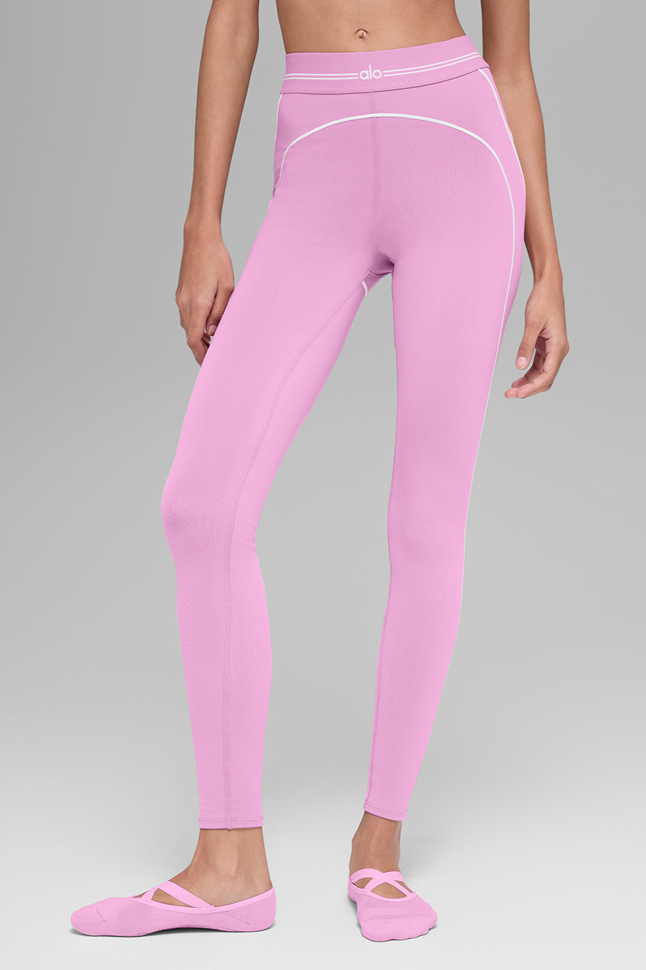 Airbrush High-Waist 7/8 Heart Throb Legging - Candy Heart Pink/White--2