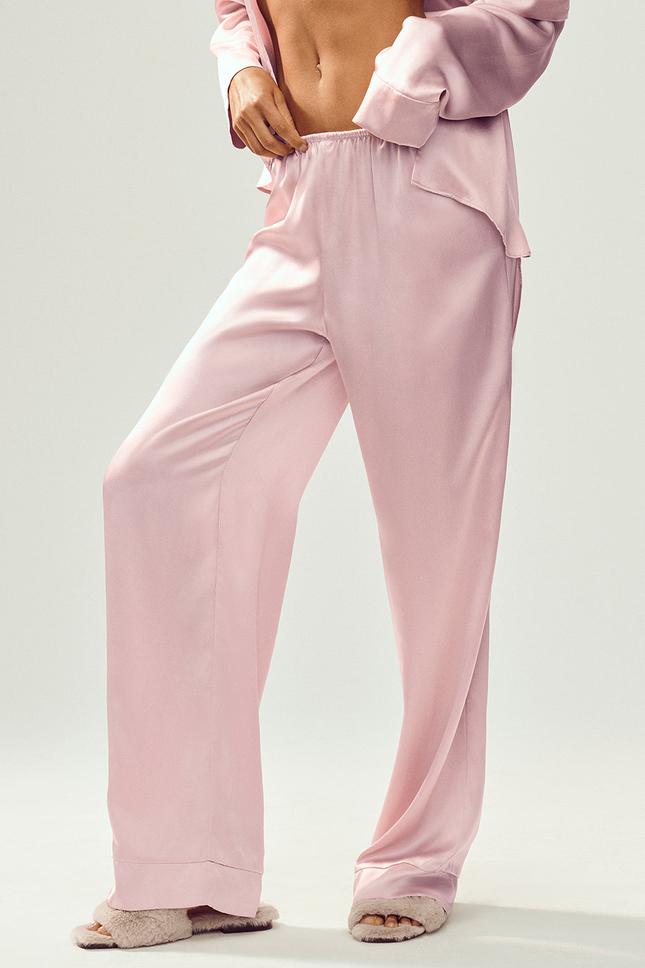 Silk Luminous Pant (Long) - Pink Champagne--3