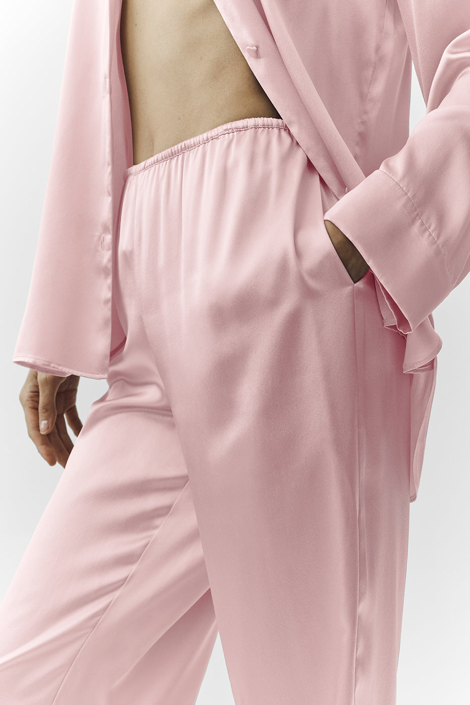 Silk Luminous Pant (Regular) - Pink Champagne--2