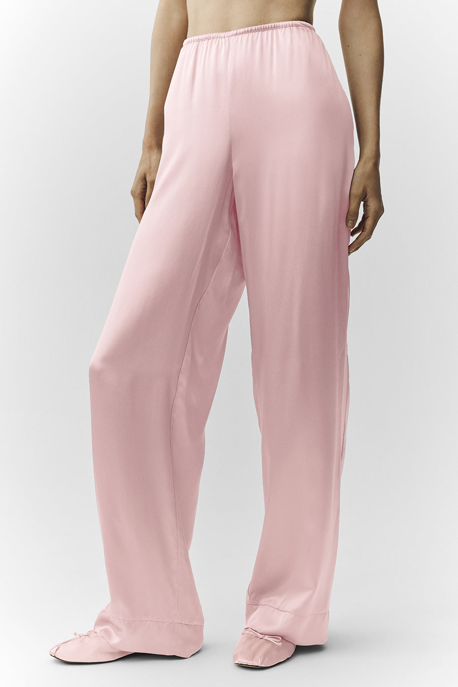 Silk Luminous Pant (Regular) - Pink Champagne--1