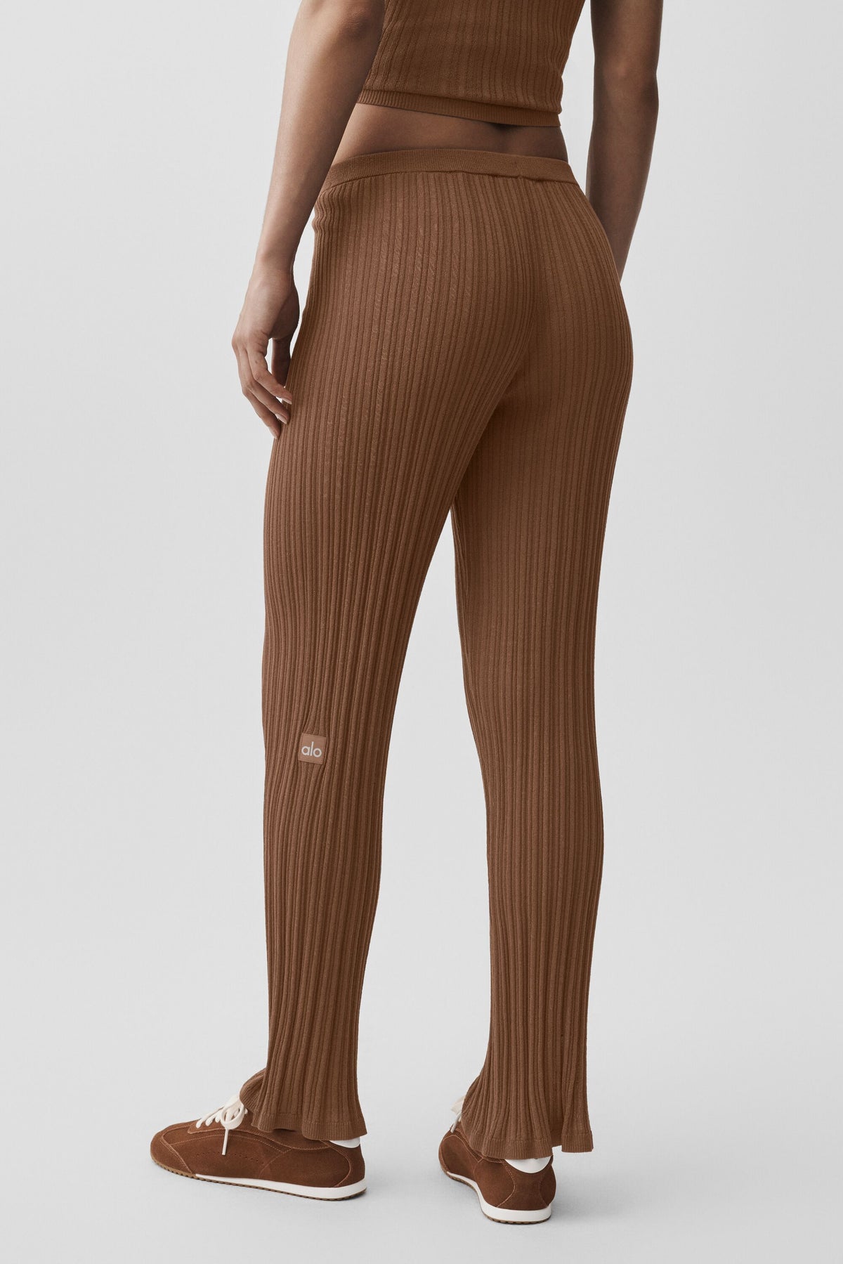 Sweater High-Waist Sunlit Straight Leg Pant - Sun Kissed Brown--3