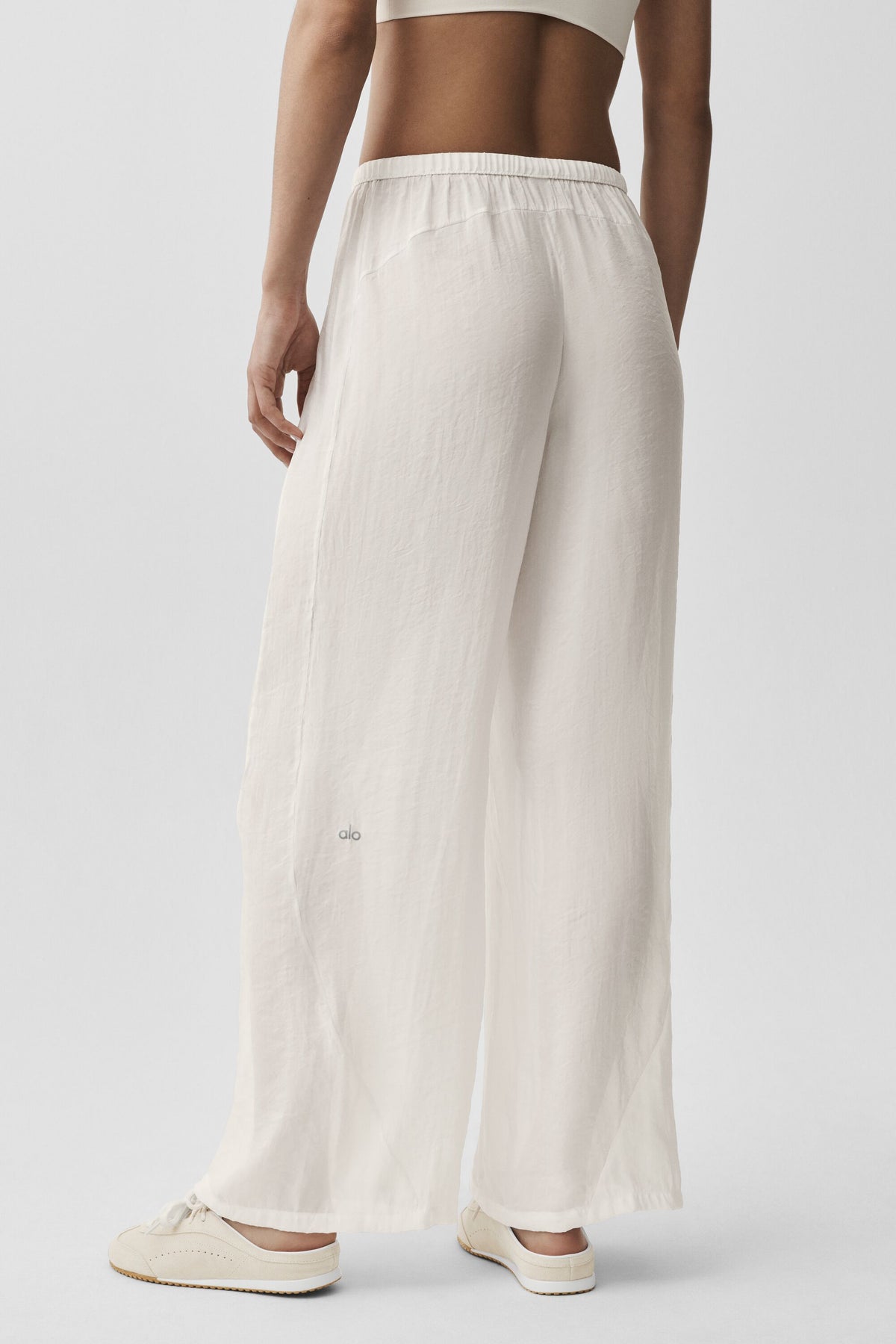 Semi-Sheer Golden Hour High-Waist Straight Leg Pant - Ivory--3