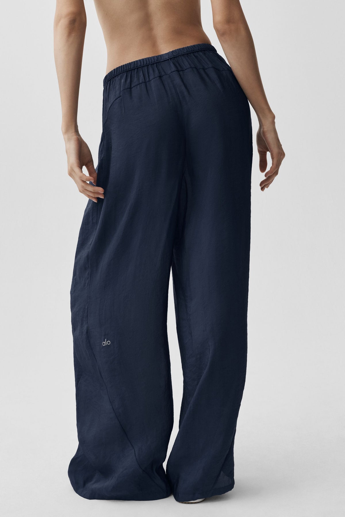 Semi-Sheer Golden Hour High-Waist Straight Leg Pant - Navy--3