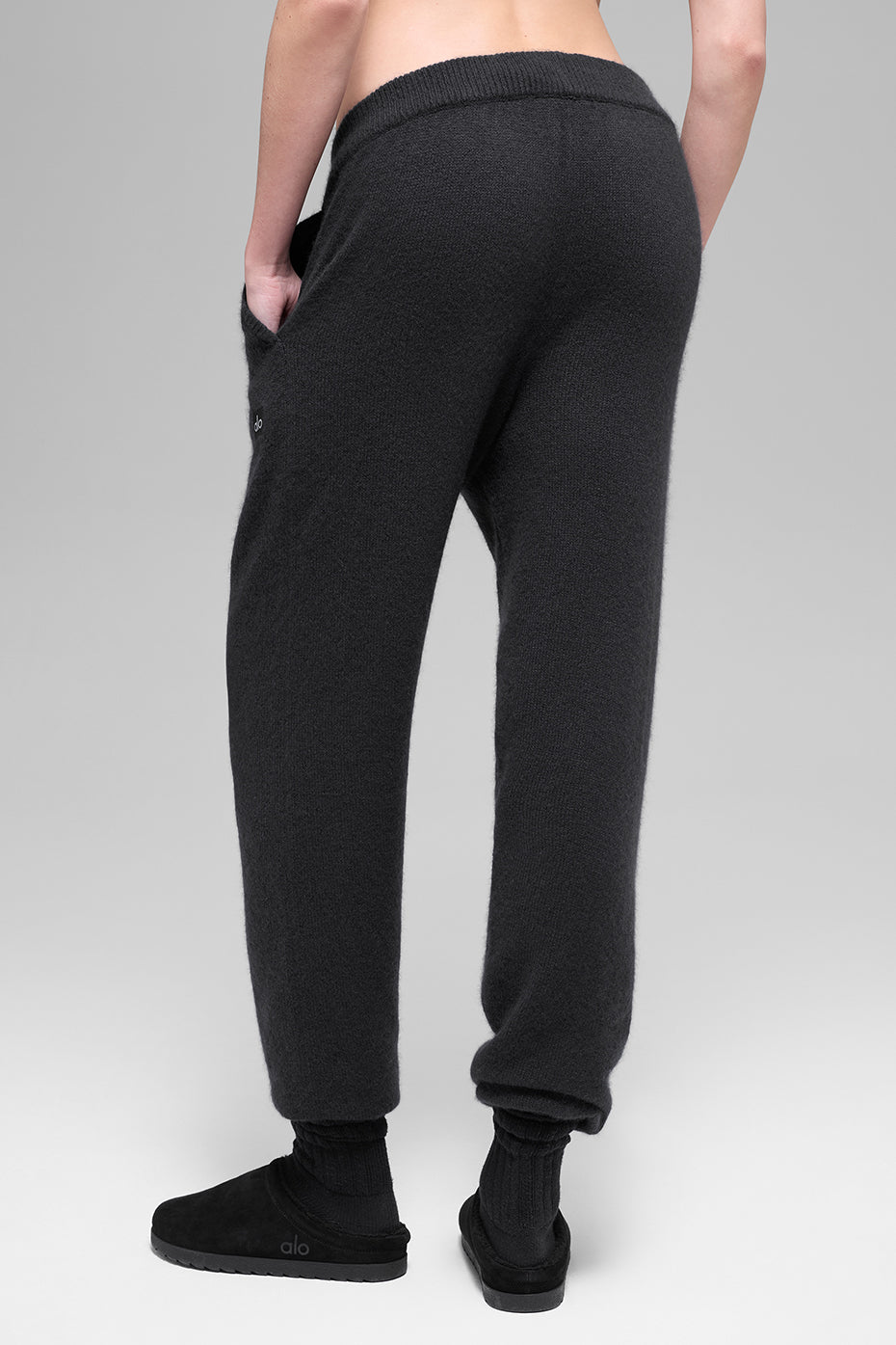 Wool Cashmere High-Waist New Class Jogger - Black--2