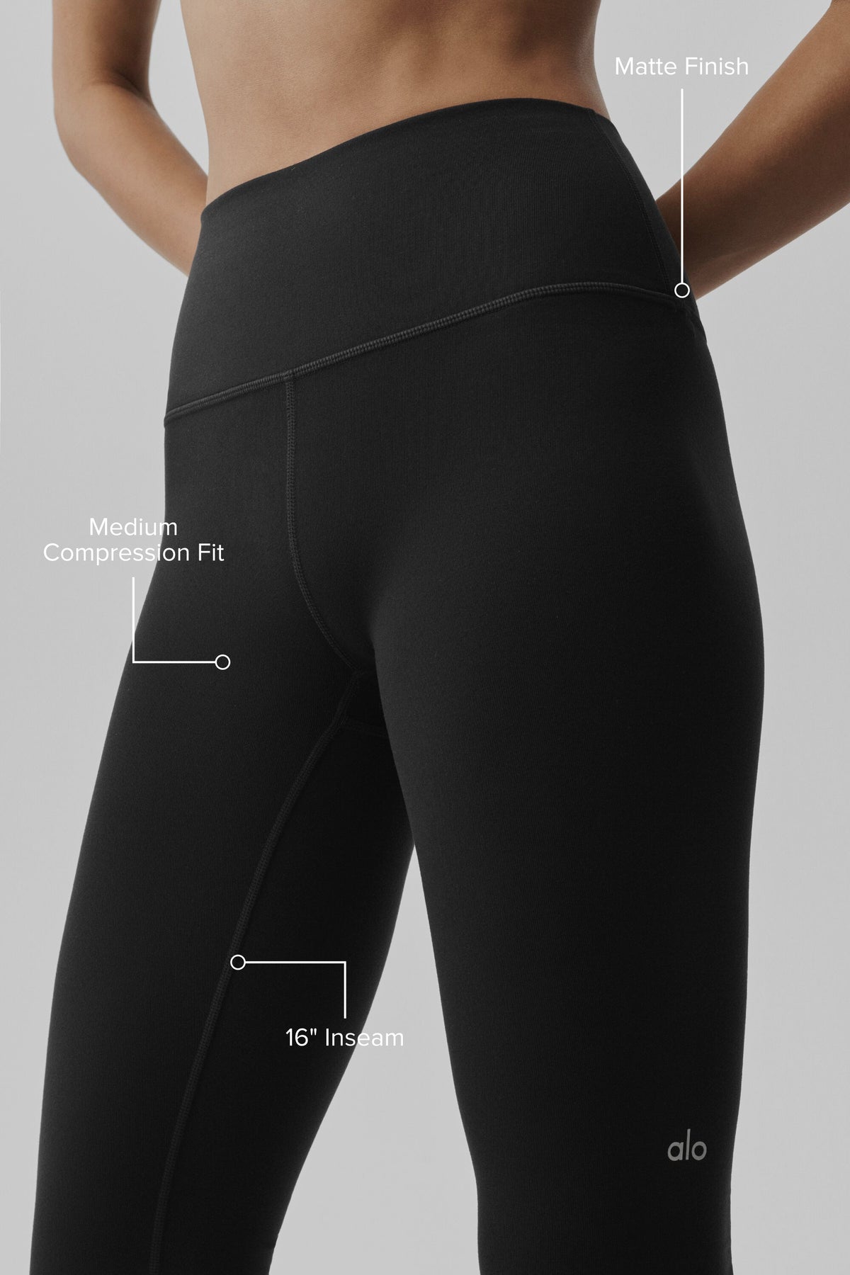 16" High-Waist Airbrush Capri - Black--1