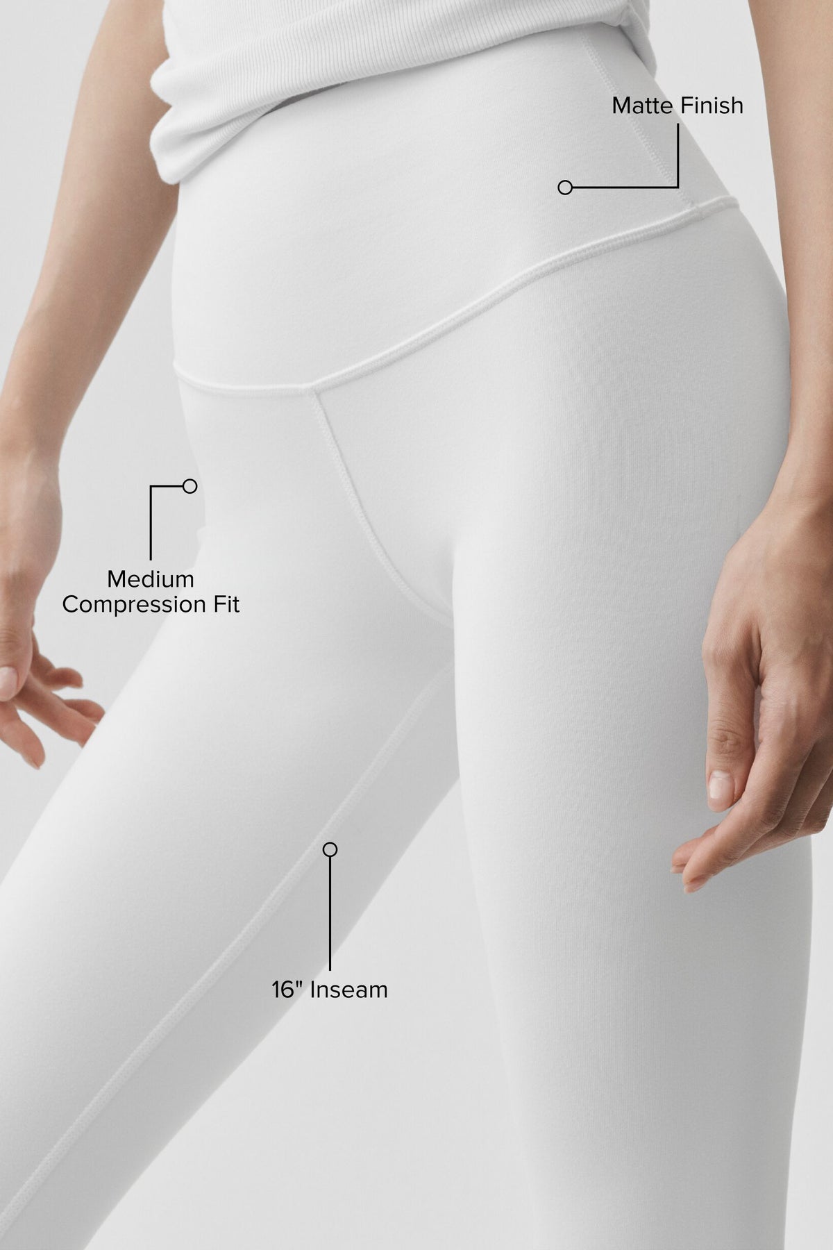 16" High-Waist Airbrush Capri - White--1