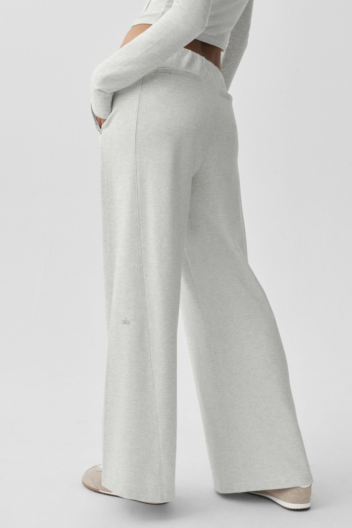Sway Mid-Rise On The Go Pant - White Heather--2