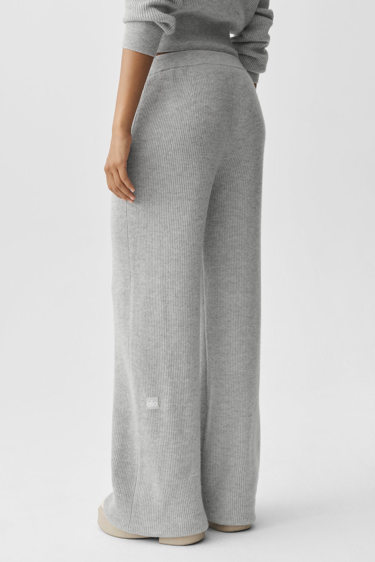 Cashmere Wool Low-Rise Harmony Trouser (Regular) - Athletic Heather Grey--3
