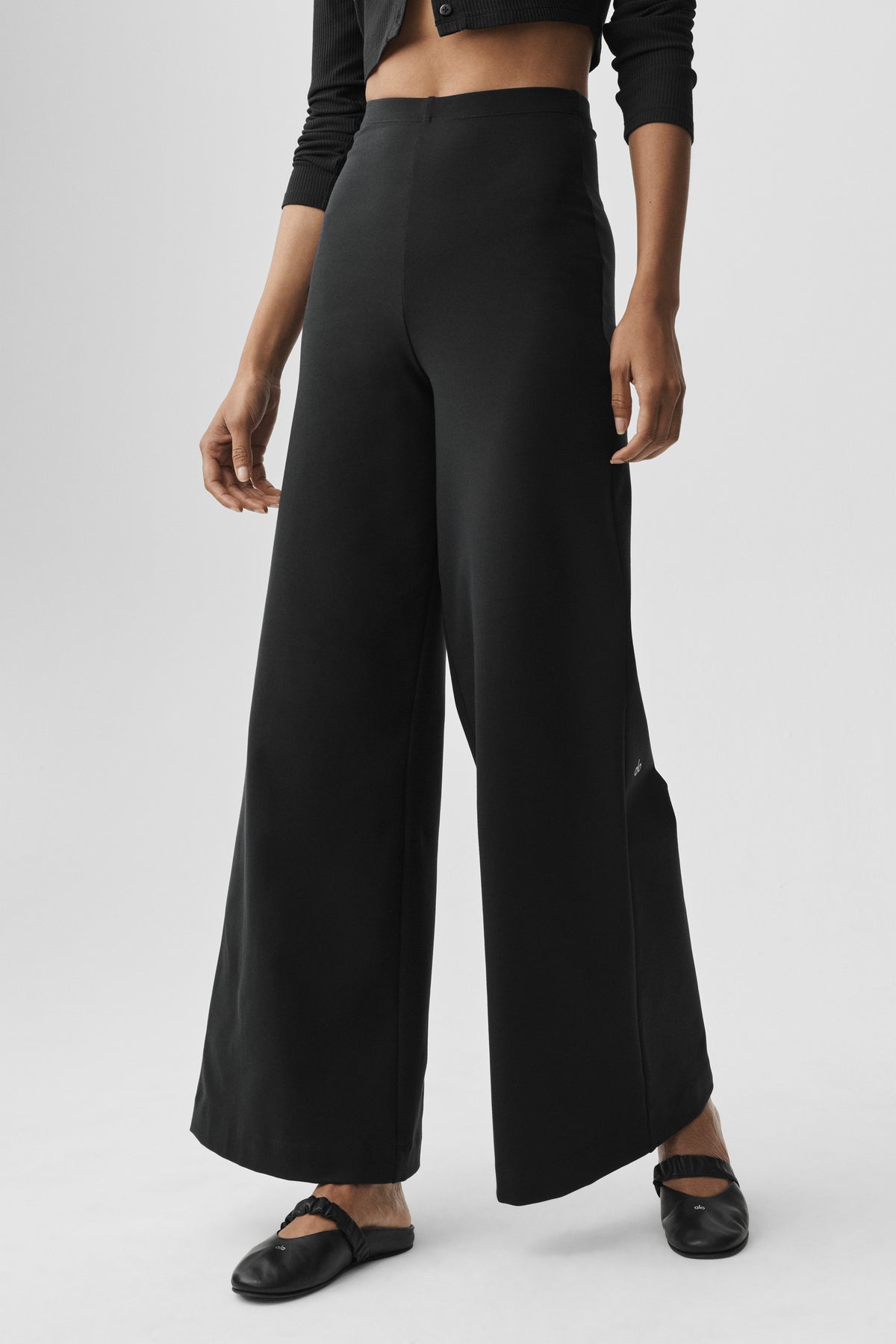 Airbrush High-Waist Wide Leg Pant (Regular) - Black--3