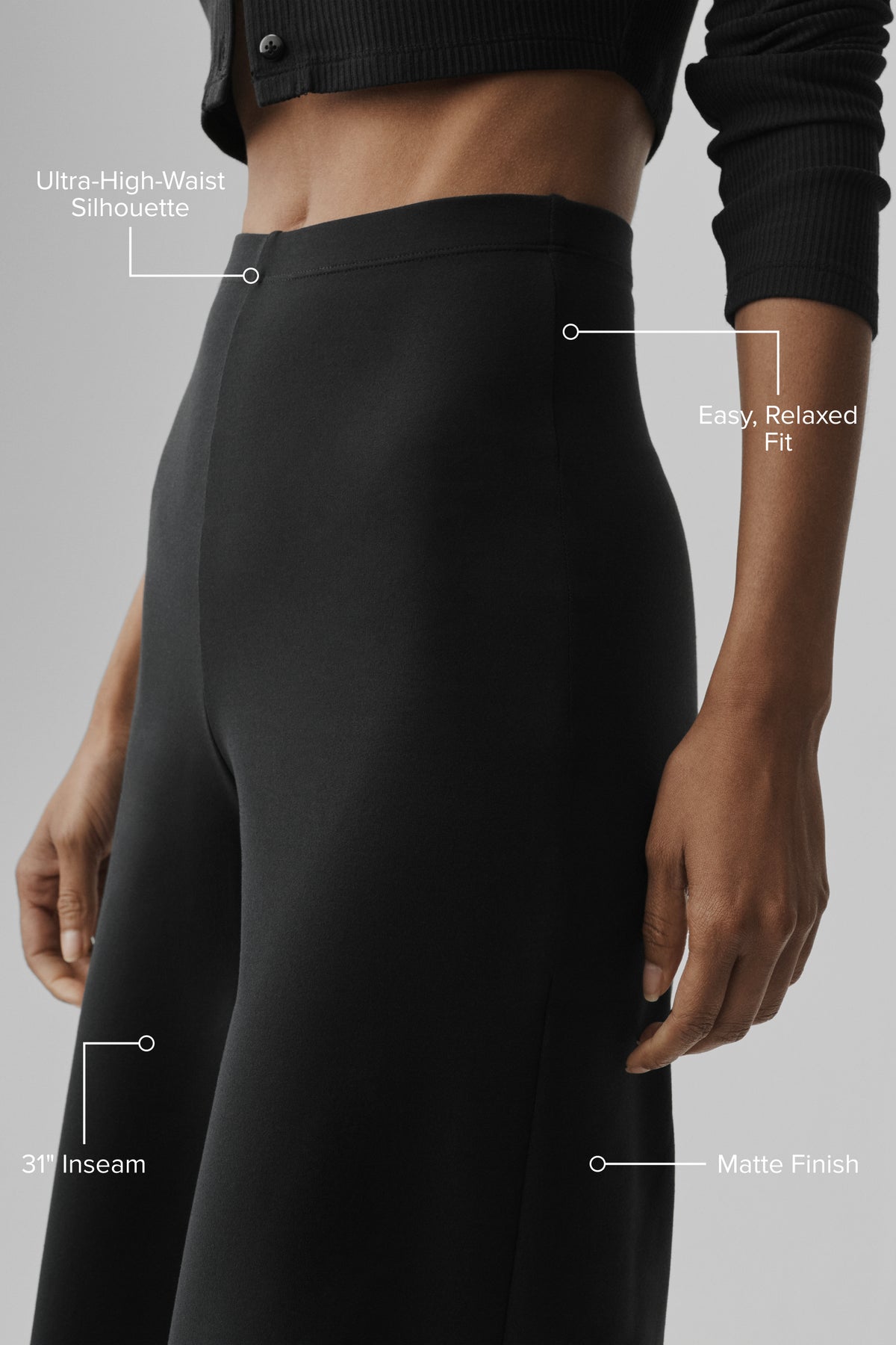 Airbrush High-Waist Wide Leg Pant (Regular) - Black--1
