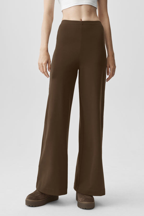 Airbrush High-Waist Wide Leg Pant (Long) - Espresso