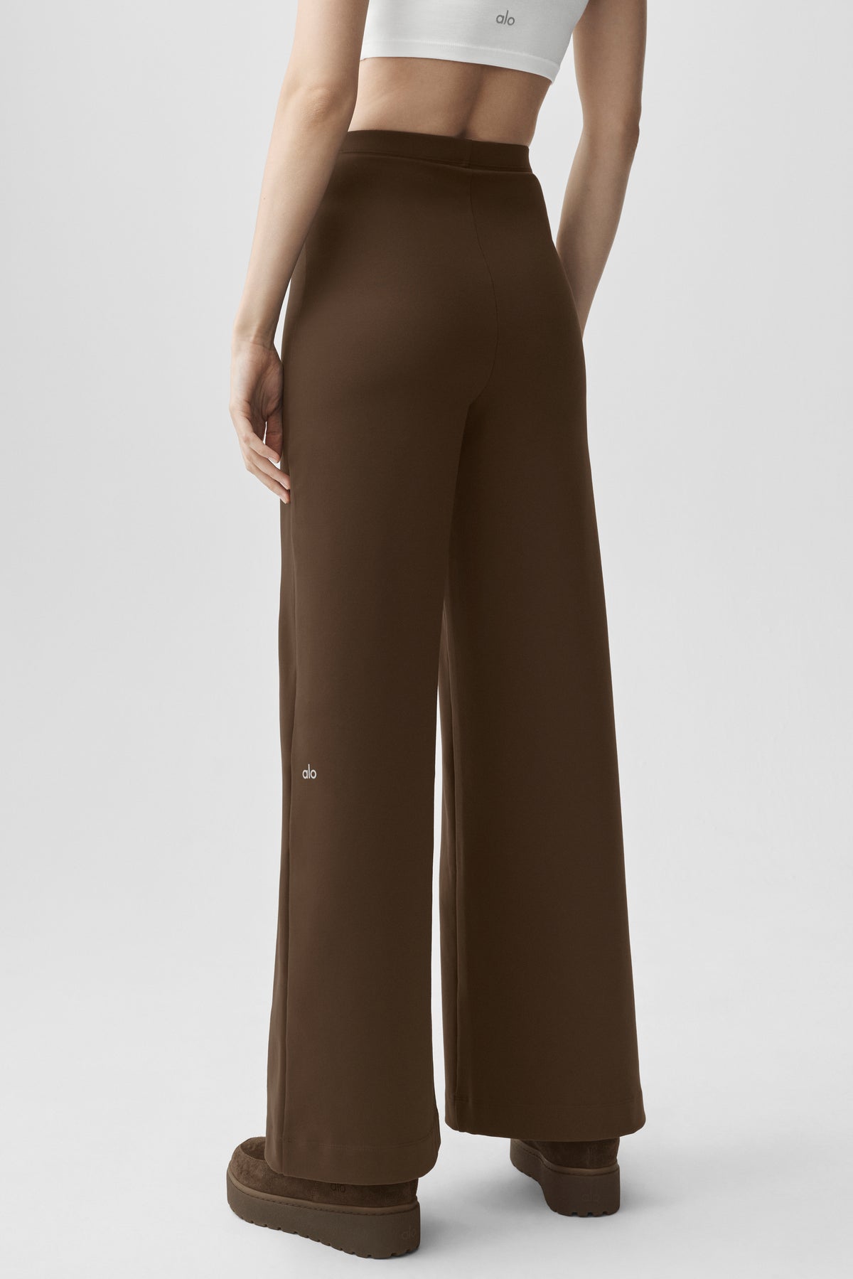 Airbrush High-Waist Wide Leg Pant (Long) - Espresso--2