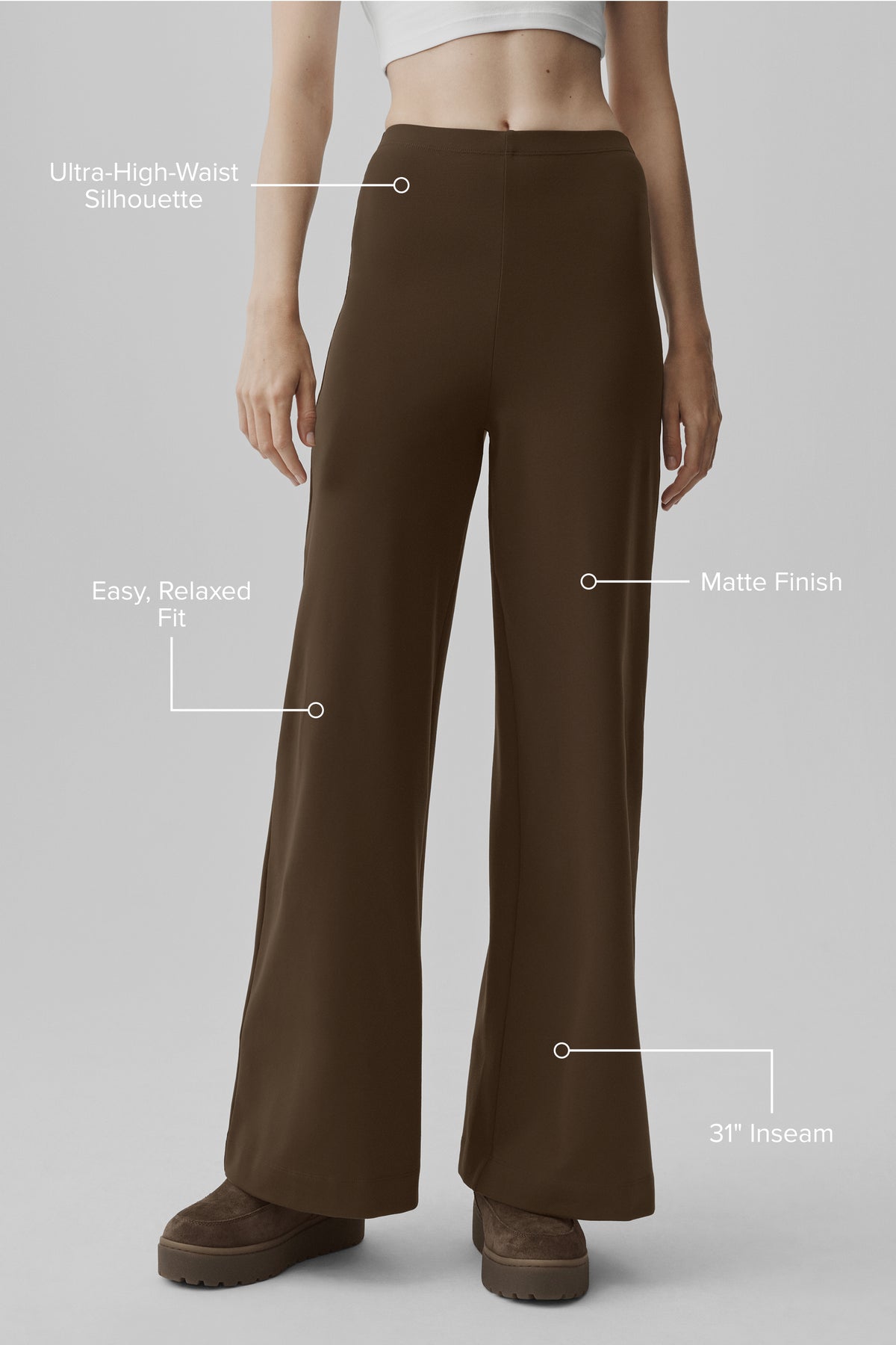 Airbrush High-Waist Wide Leg Pant (Regular) - Espresso--1