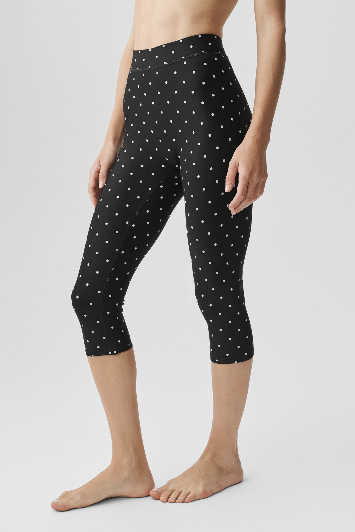 Airlift Polka Dot High-Waist Iconic 90's Capri - Black/White--2