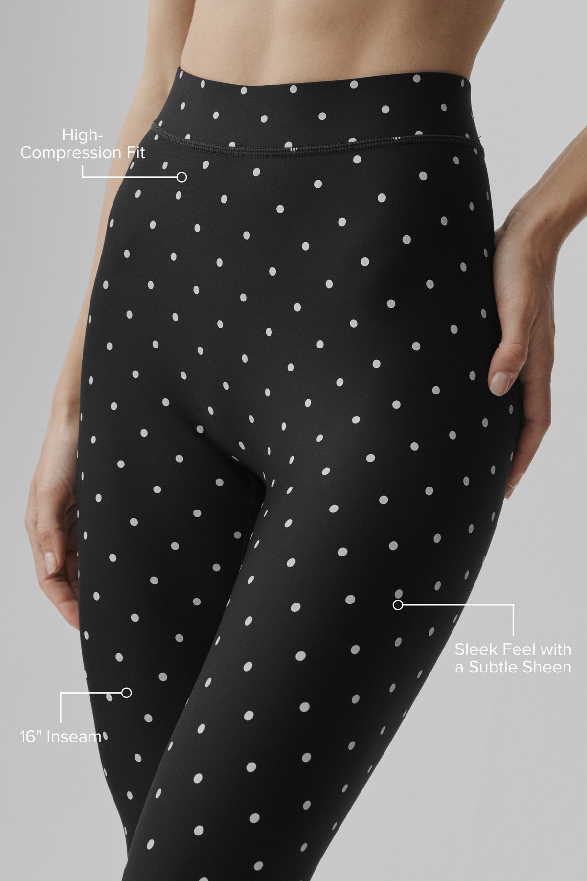 Airlift Polka Dot High-Waist Iconic 90's Capri - Black/White--1