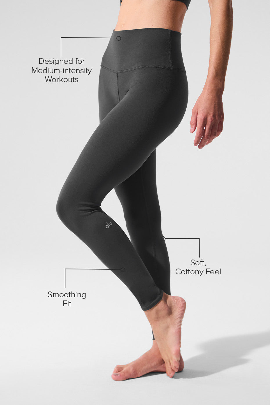 High-Waist Airbrush Legging - Anthracite--1