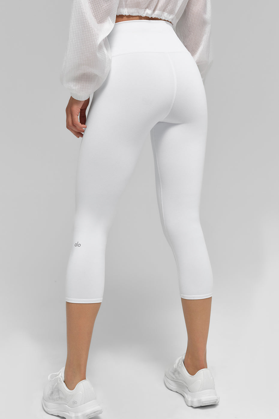 High-Waist Airbrush Capri - White--1