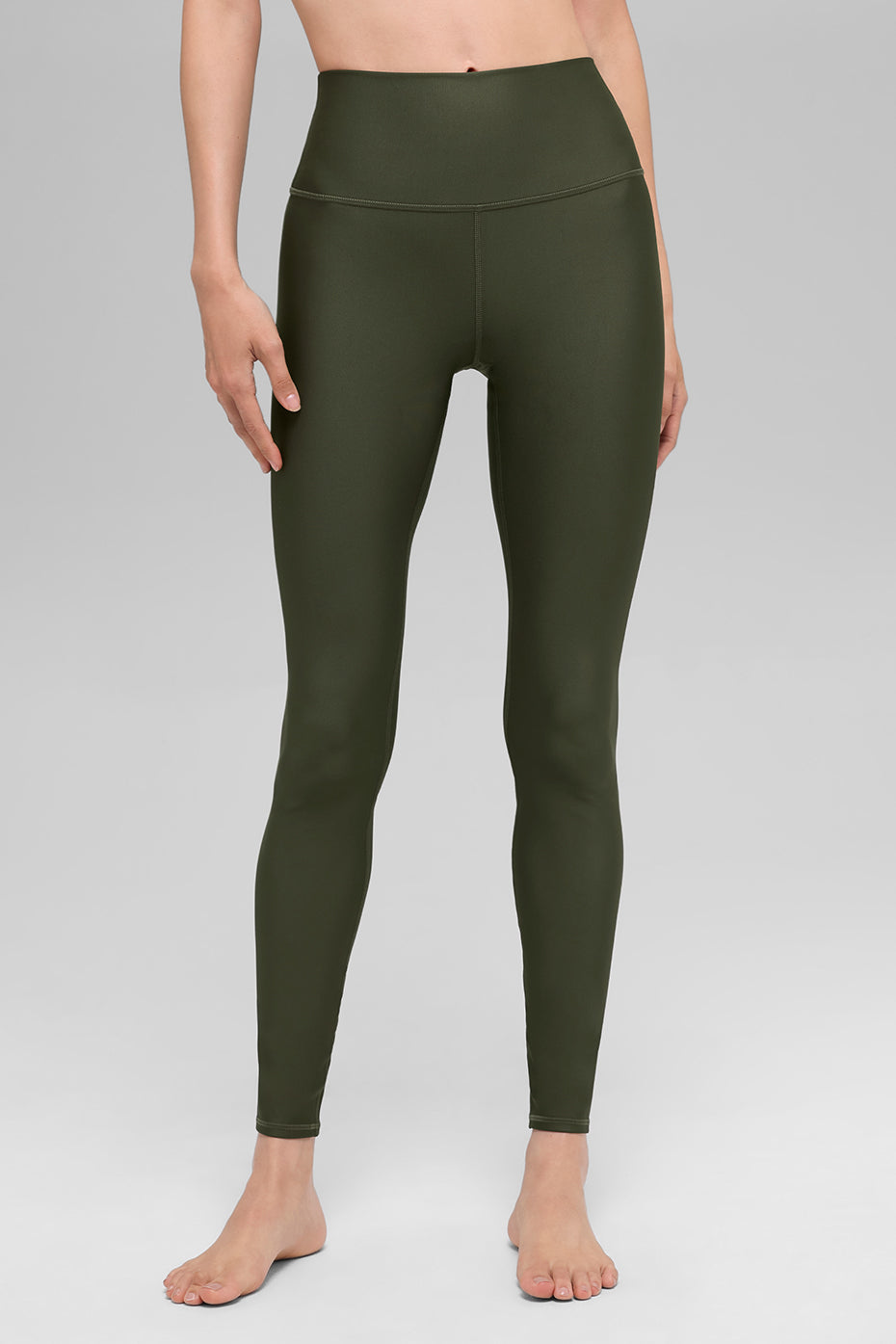 High-Waist Airlift Legging - Green Olive--0