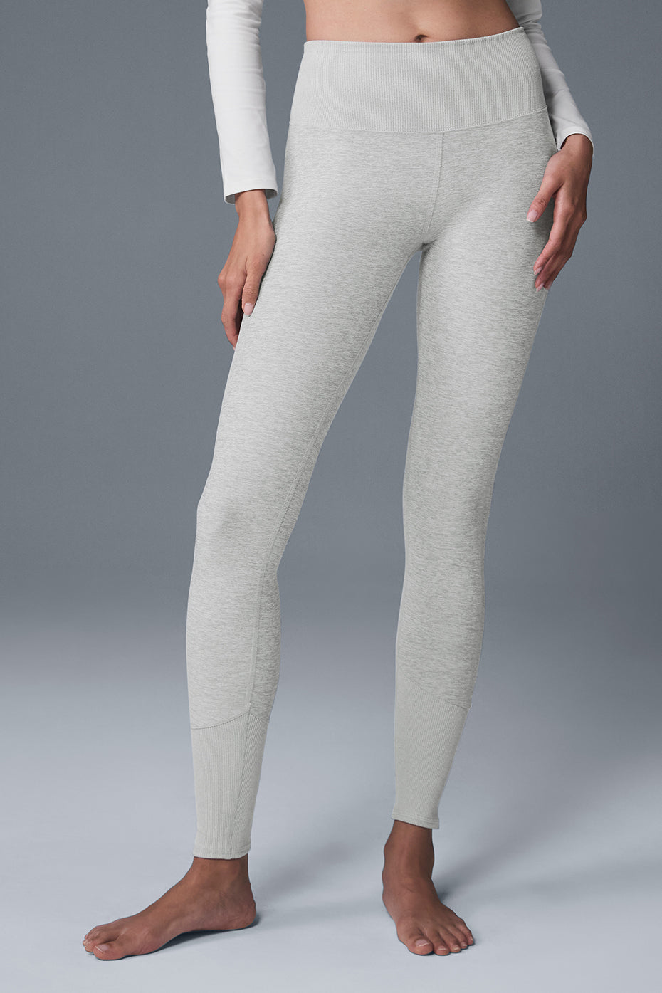 High-Waist Alosoft Lounge Legging - Athletic Heather Grey--1