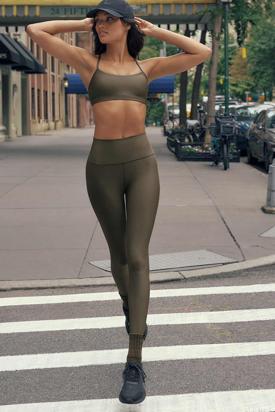 7/8 High-Waist Airlift Legging - Olive Tree--0