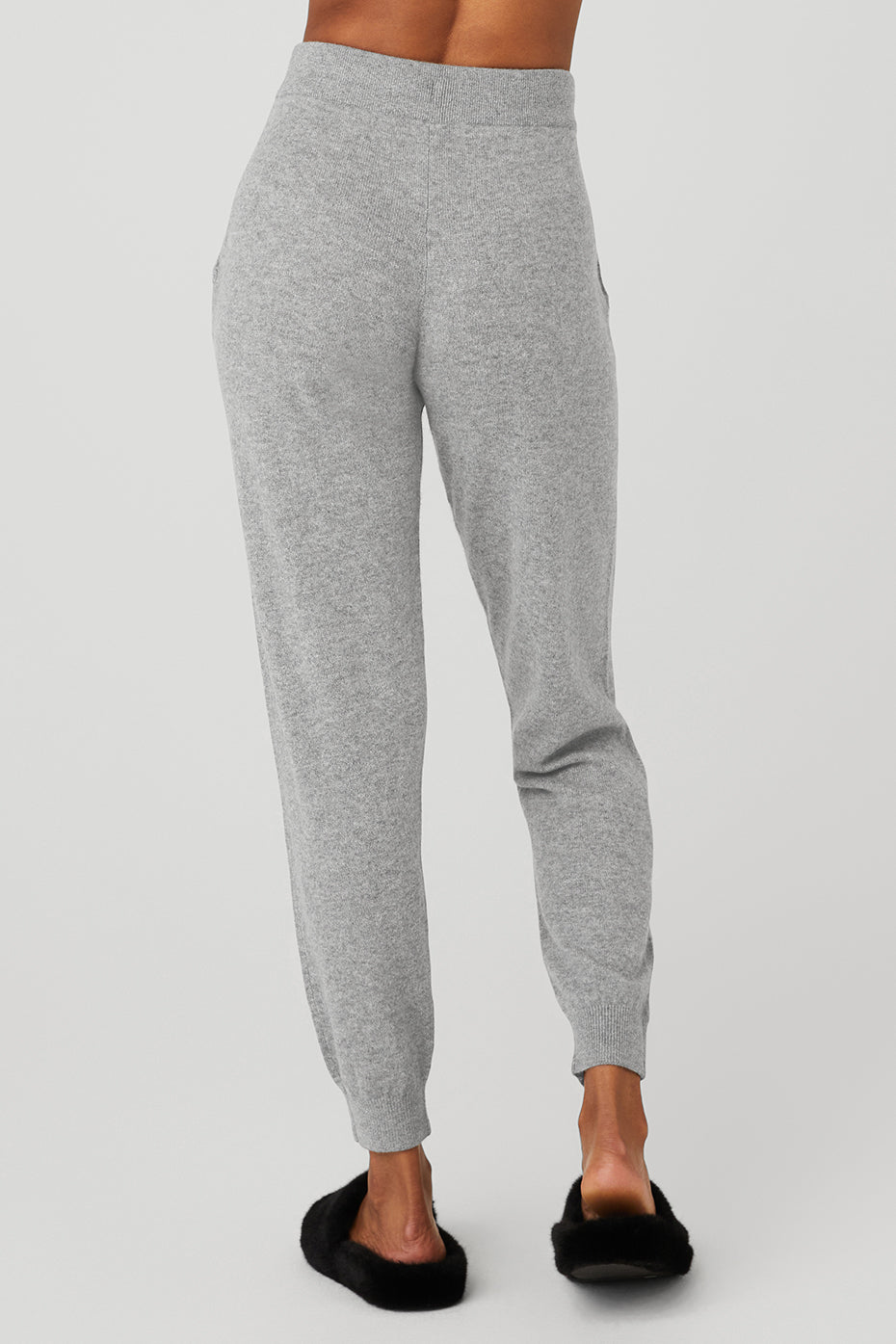 High-Waist Cashmere Jet Set Pant - Dove Grey Heather--2