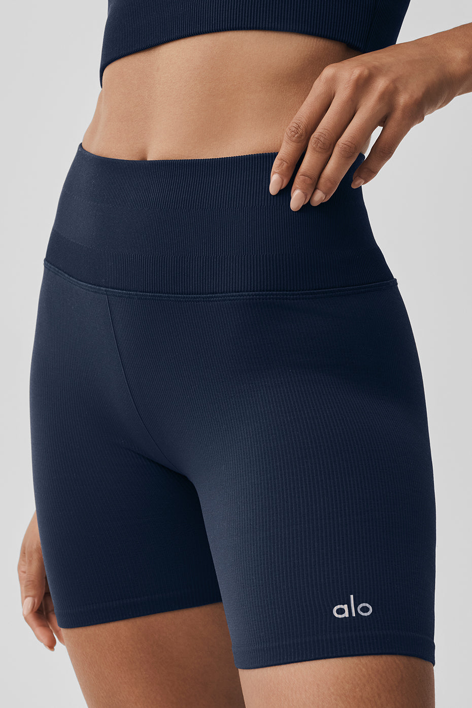 5" Seamless Ribbed Favorite Short - Navy--1