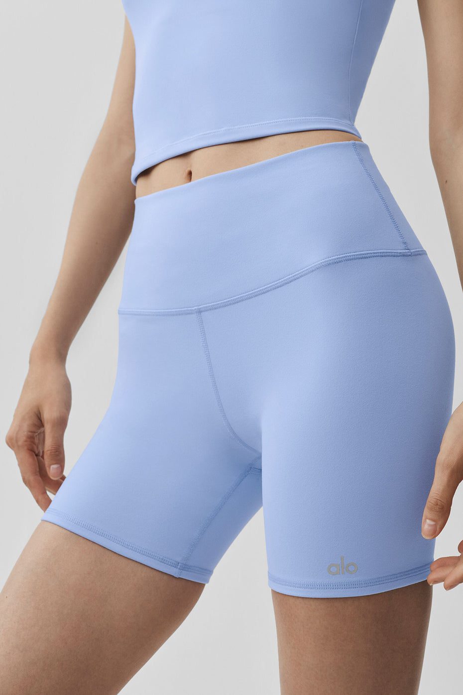 5" Airbrush High-Waist Biker Short - Light Provence Blue--4