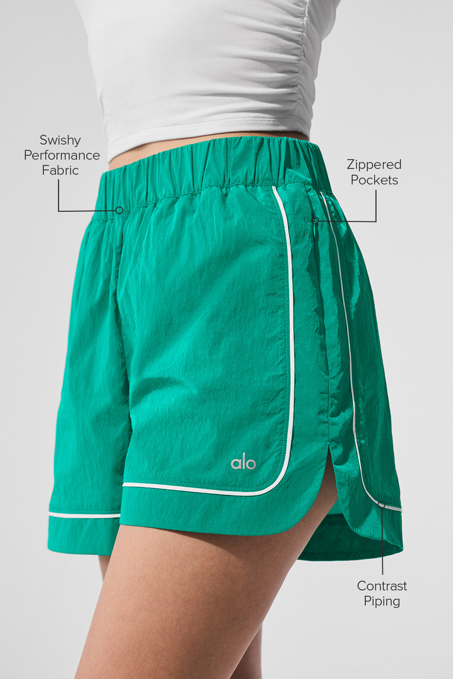 Motivate Track Short - Spruce Green/White--1