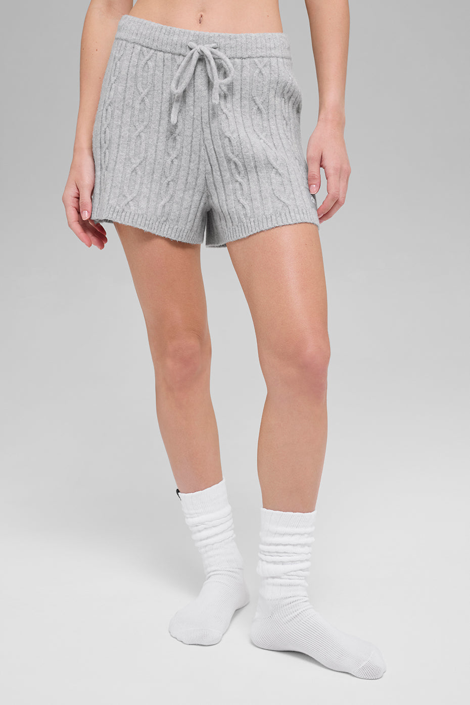 Cable Knit Winter Bliss Short - Athletic Heather Grey--0