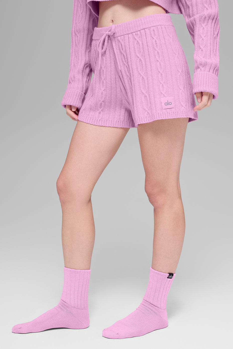 Cable Knit Winter Bliss Short - Candy Heart Pink--3