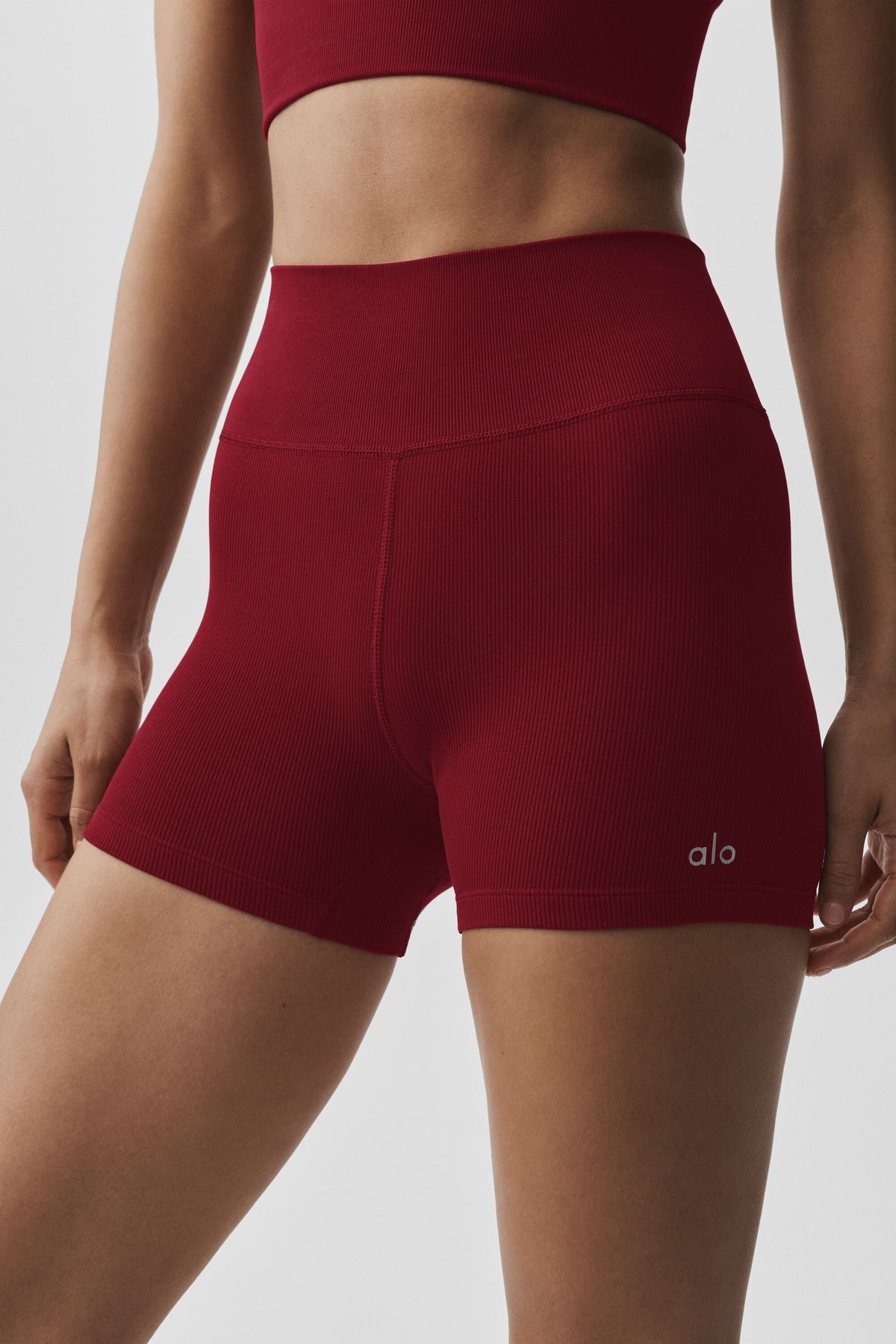 4" Seamless Modal Ribbed High-Waist Short - Summer Romance Red--1